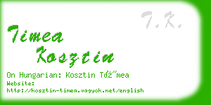 timea kosztin business card